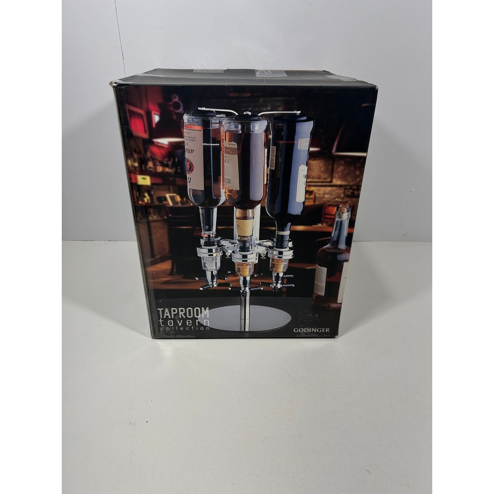 Godinger Taproom Tavern Collection Six Bottle Liquor Dispenser Nickel Plated